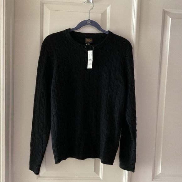 NWT Black Jcrew cable cashmere sweater - Picture 1 of 4